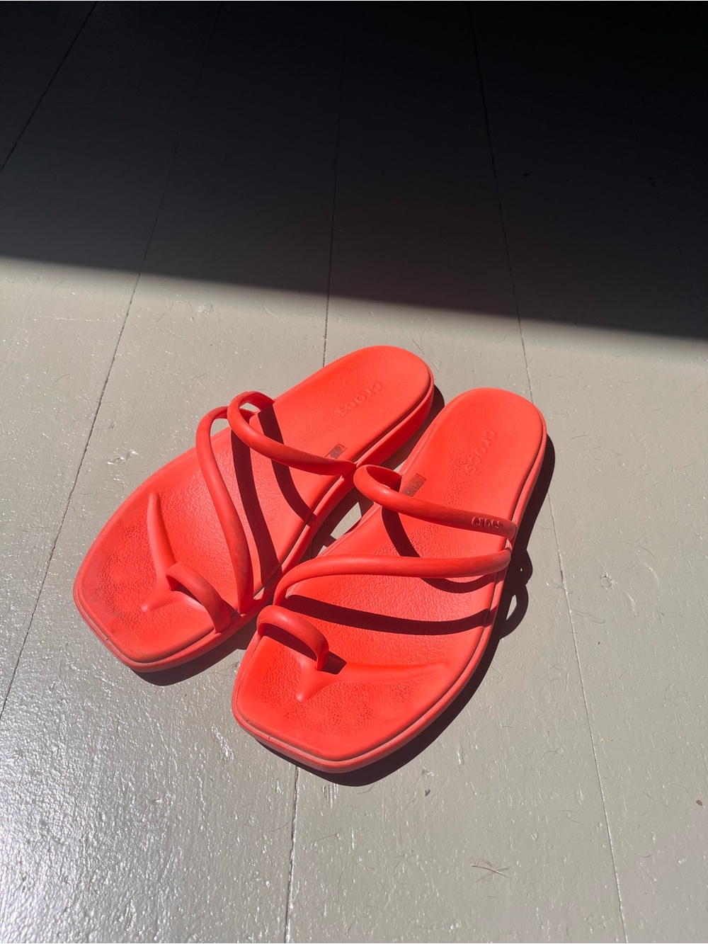 CROCS Miami Orange Toe Loop Sandals